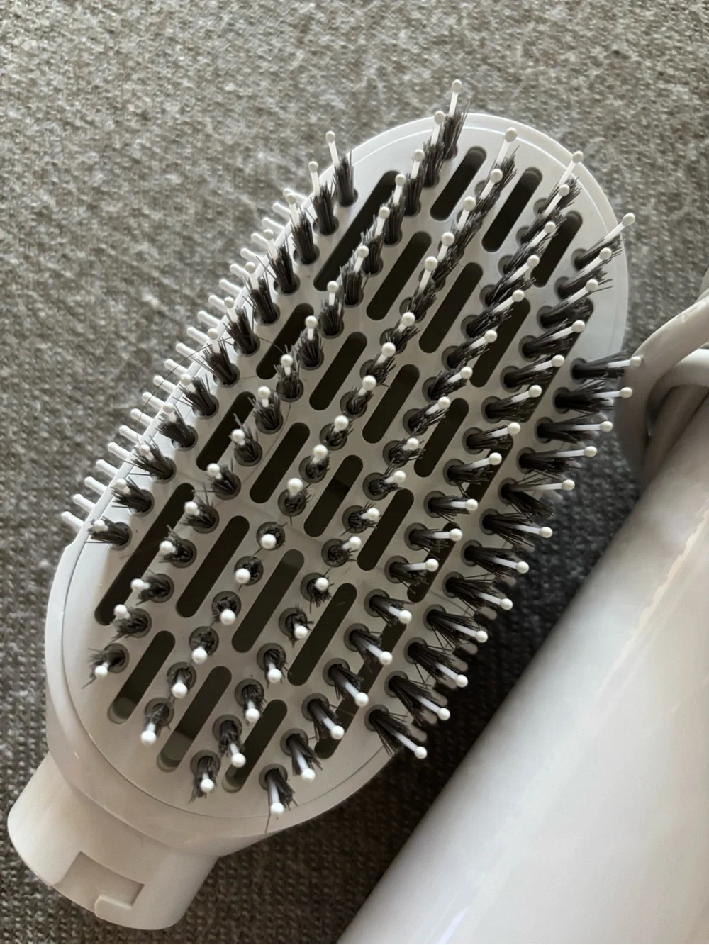 T3 Dual-Head Hot Air Styling Brush in White with Rose Gold Trim